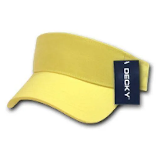 1 Dozen Blank Decky Golf Sports Sun Summer Visors Cotton Wholesale Lots!