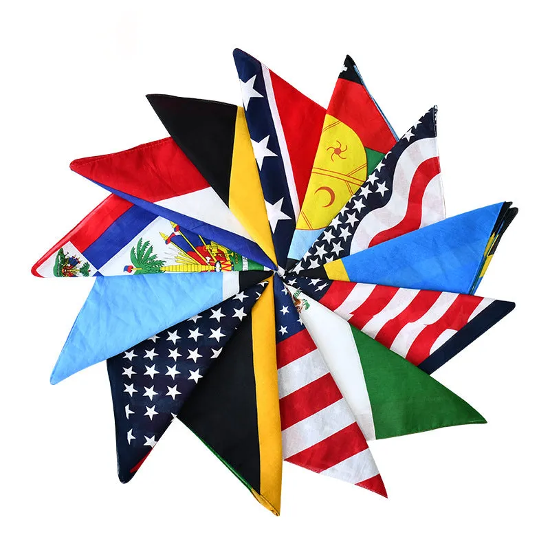 12 Pack Cotton Bandana Flag Square Set Magic Outdoor Amoeba Pattern Hip Hop Square