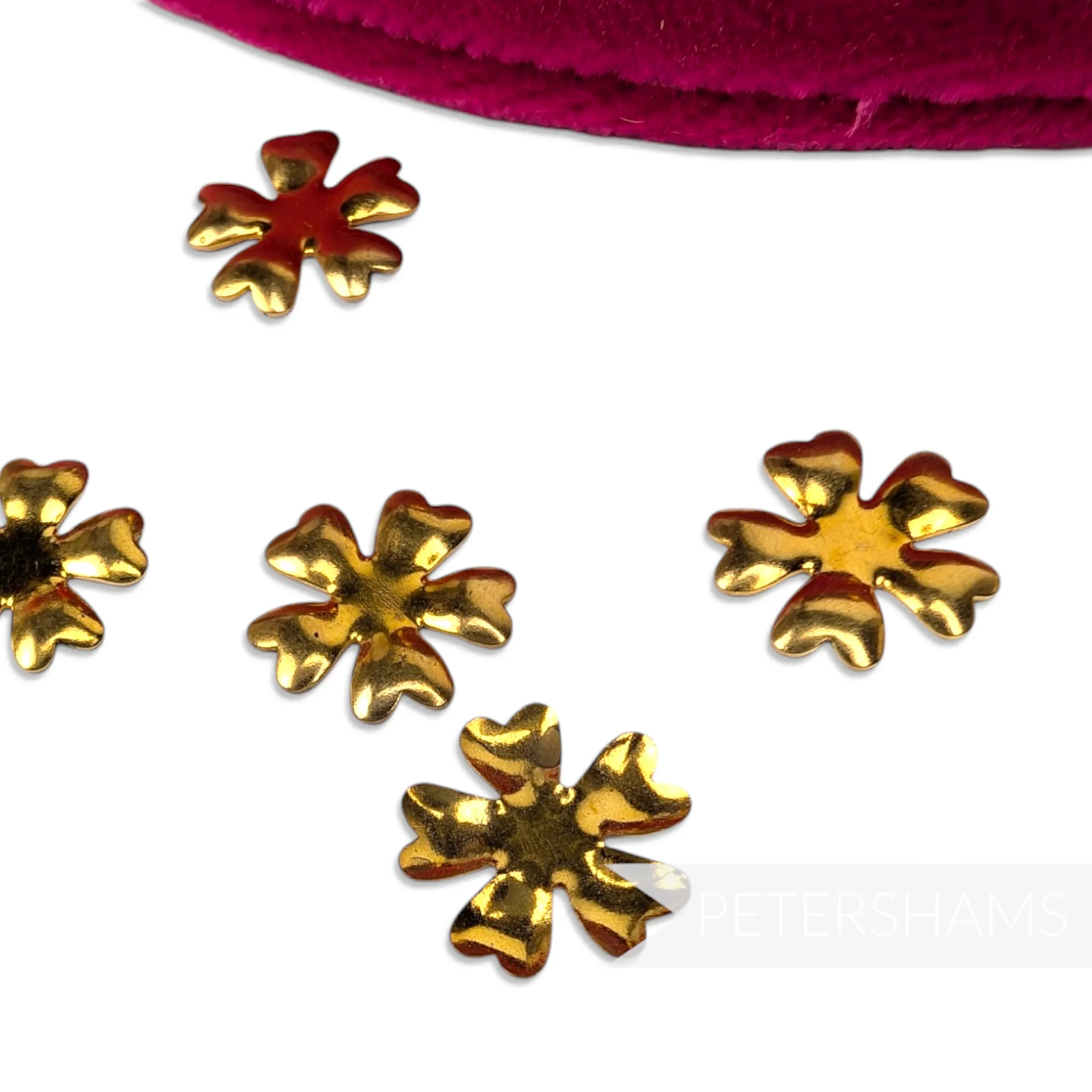 14mm Vintage 1980's Simple Brass Flowers - 24 Pieces