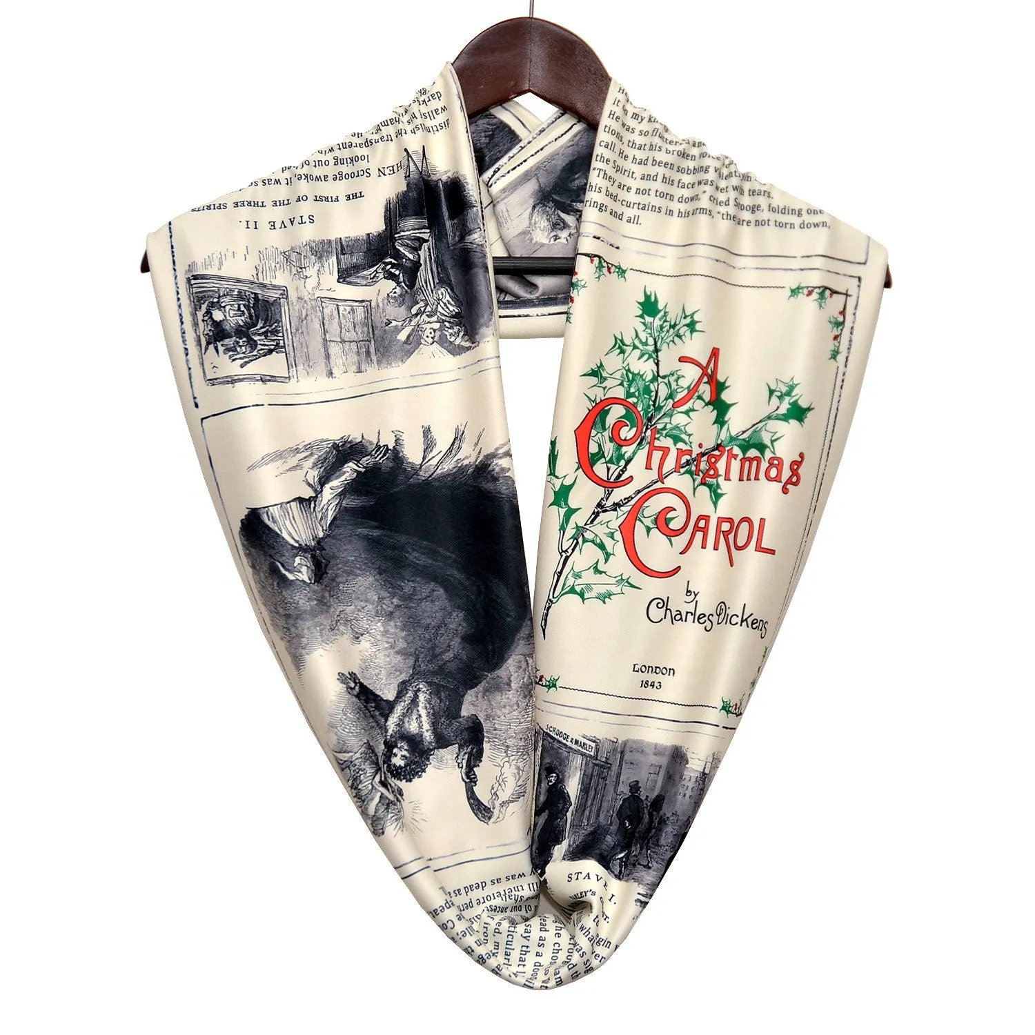 A Christmas Carol by Charles Dickens Infinity Scarf, Book Scarf, Literary Gift.