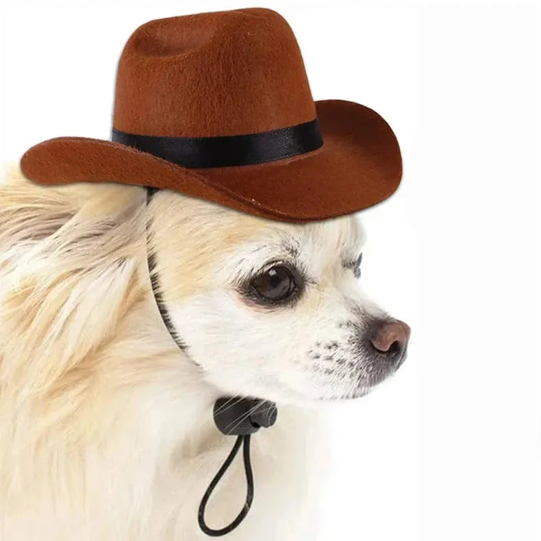 Adjustable Cowboy Hat - Fashionable Caps for Pet Puppies