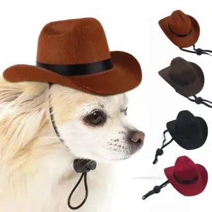 Adjustable Cowboy Hat - Fashionable Caps for Pet Puppies