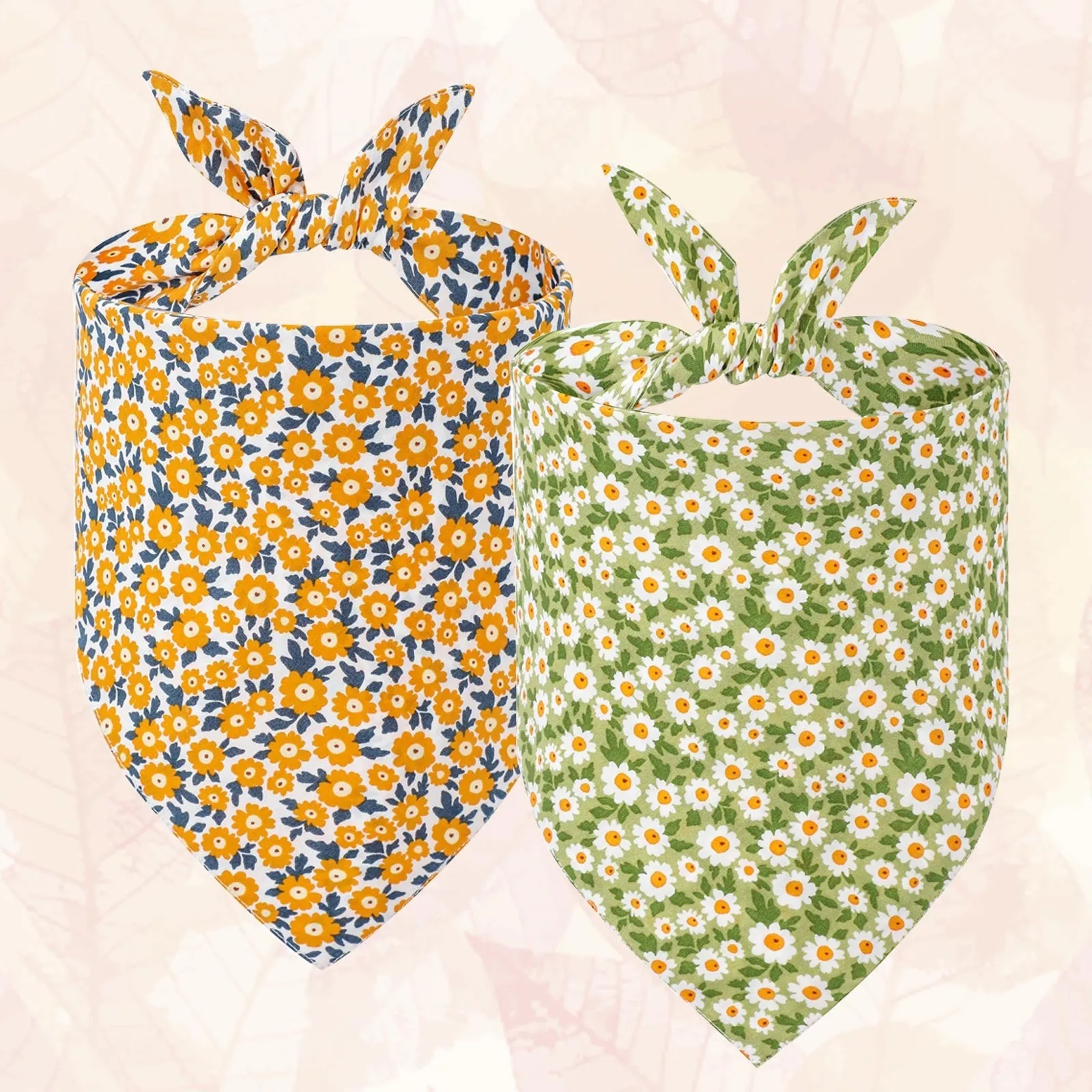 Aiitle 2 Pack Summer Fruit Floral Printed Dog Bandanas