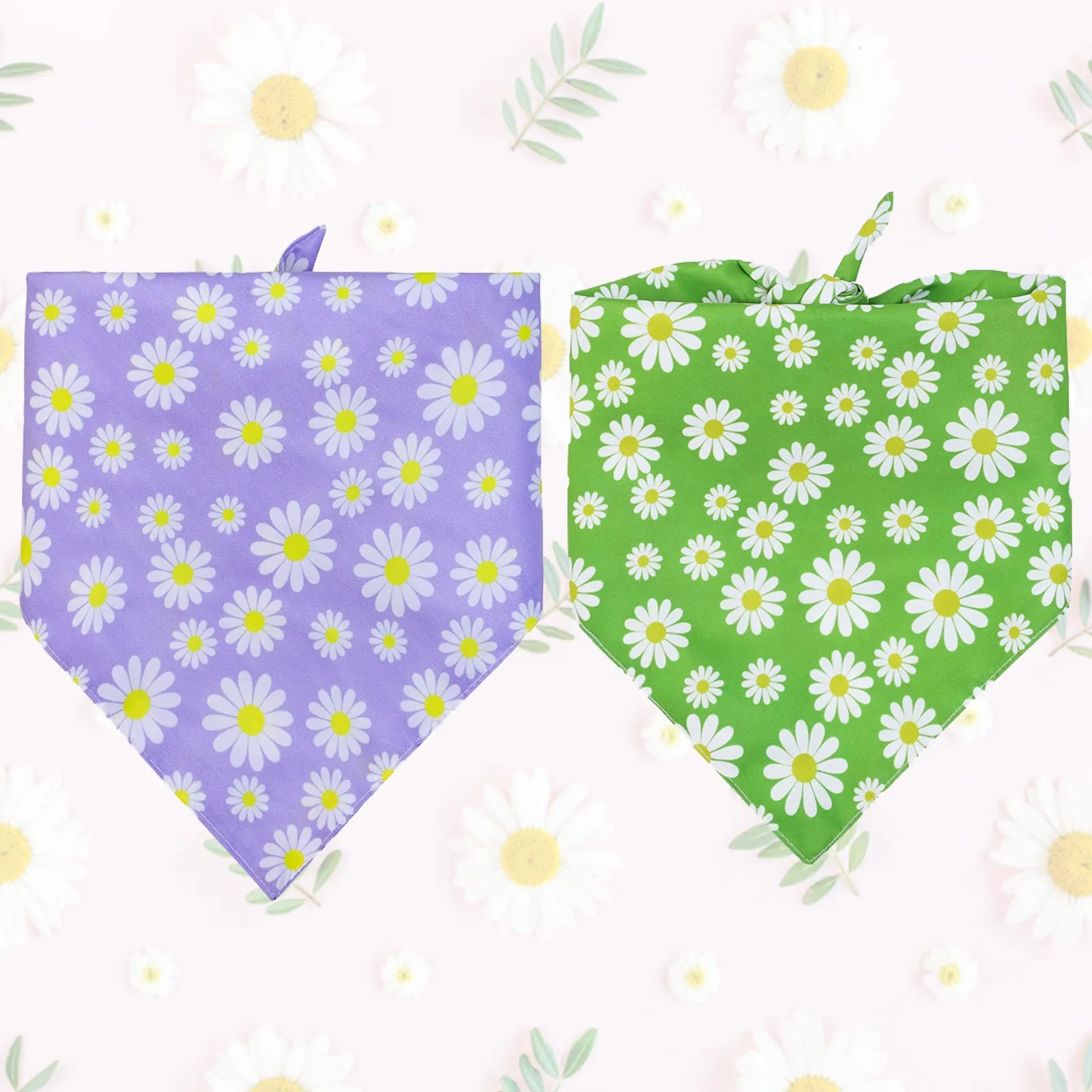 Aiitle 2 Pack Summer Fruit Floral Printed Dog Bandanas