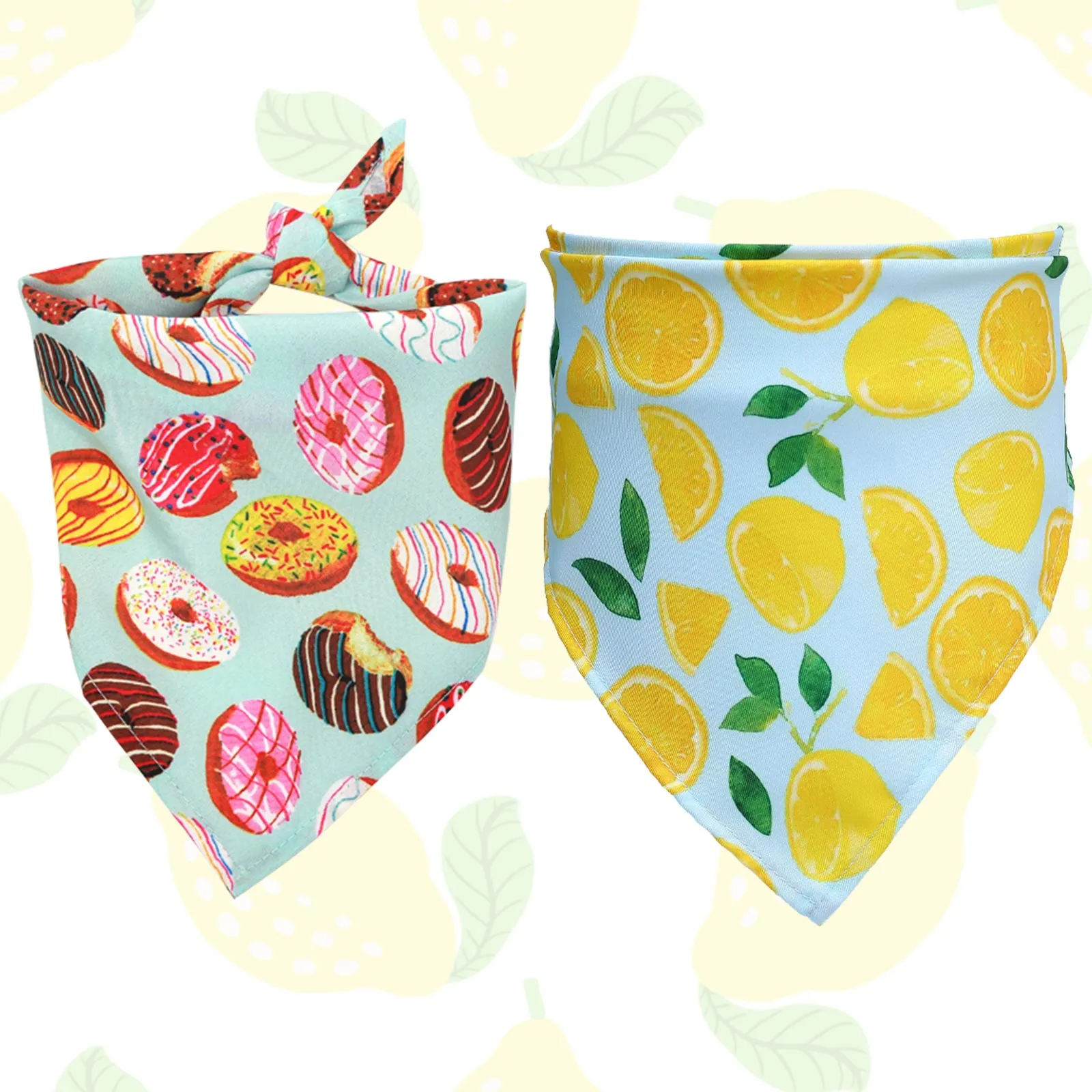 Aiitle 2 Pack Summer Fruit Floral Printed Dog Bandanas