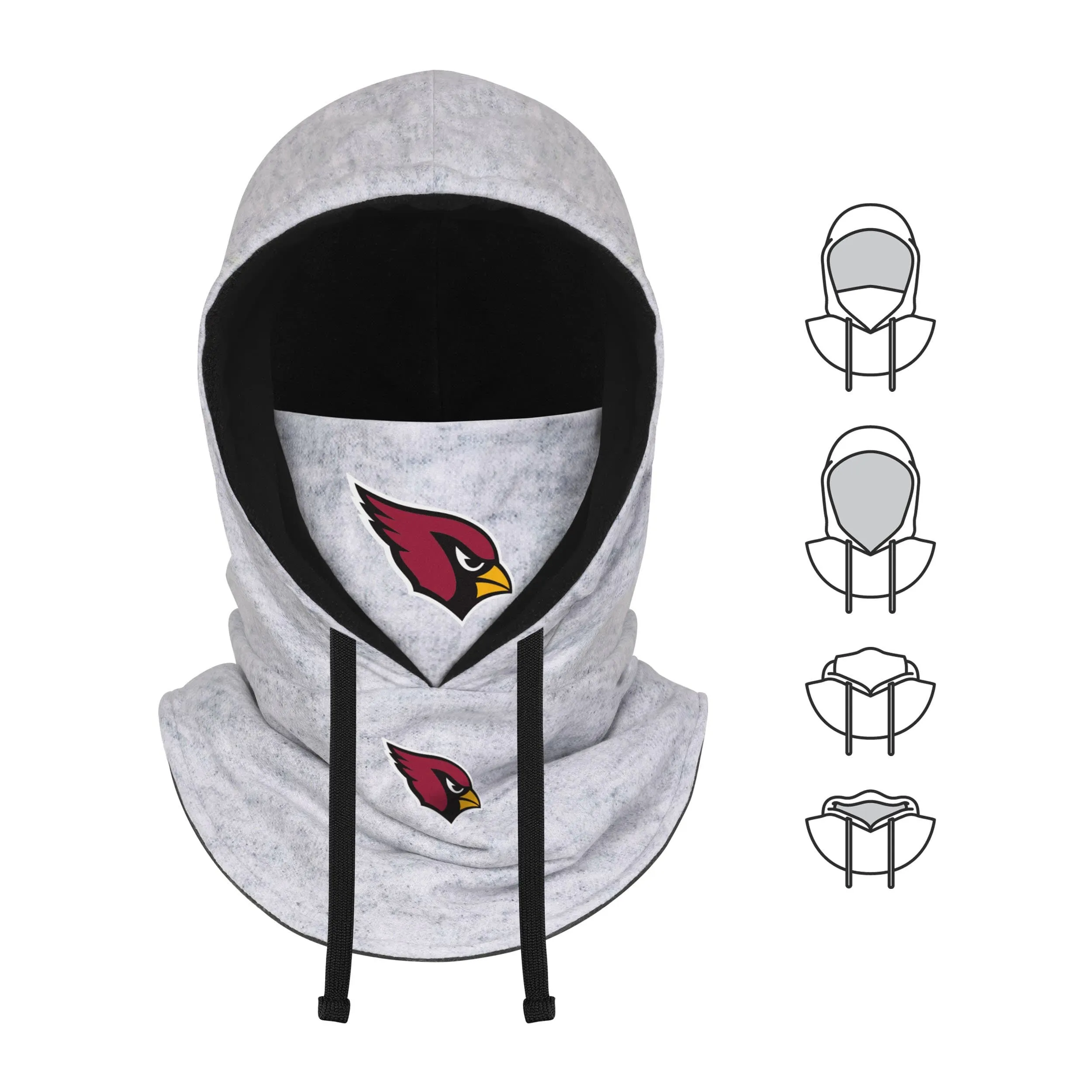 Arizona Cardinals NFL Heather Gray Drawstring Hooded Gaiter Scarf