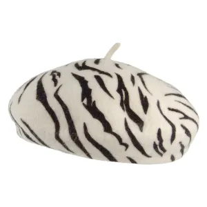 Brixton Hats Audrey Tiger Beret - White