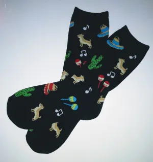 Chihuahua Cactus Sombrero Crew Socks