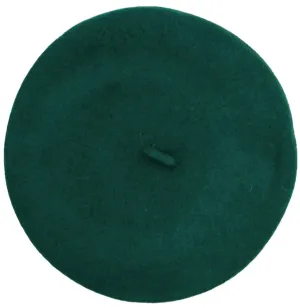 Classic Wool Beret in Forest Green