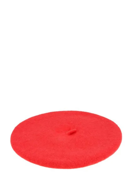 Classic Wool Beret in Watermelon Red