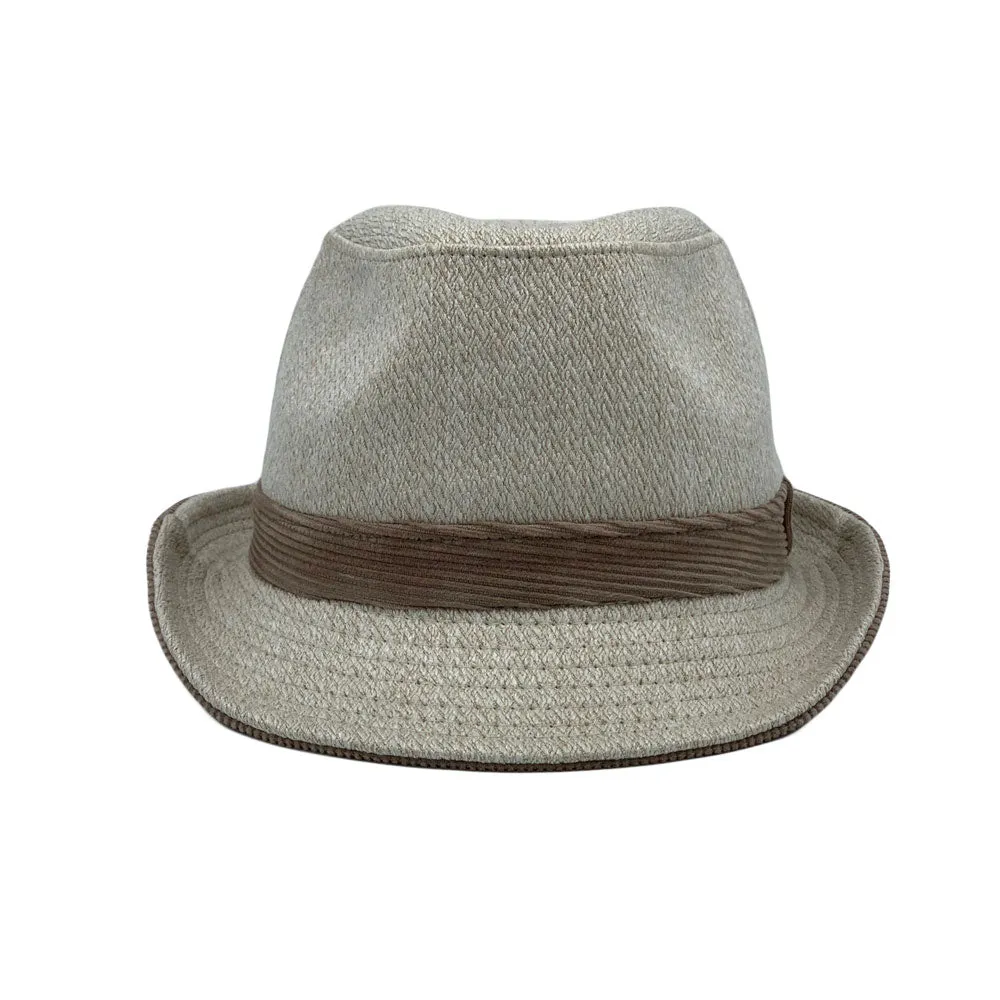 Cotton Twill Fedora Hat Classic Trilby Short Brim Panama Manhattan for Men Women LD61568