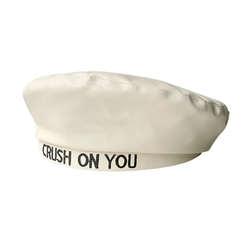 Crush On You Leather Beret Hat