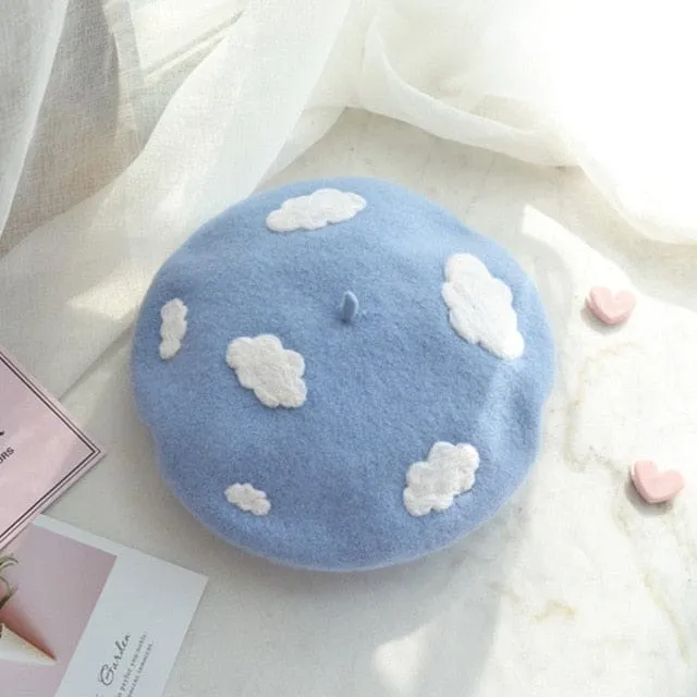 Cute Kawaii Clouds Beret