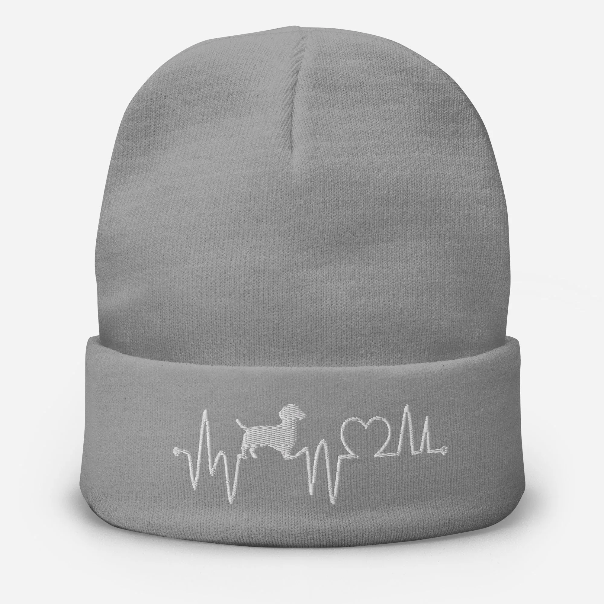 Dachshund Gifts - Sausage dogs  Heartbeat Embroidered Beanie Hat