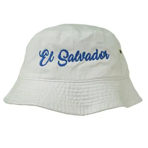 El Salvador Embroidery White Bucket Hat - Unisex