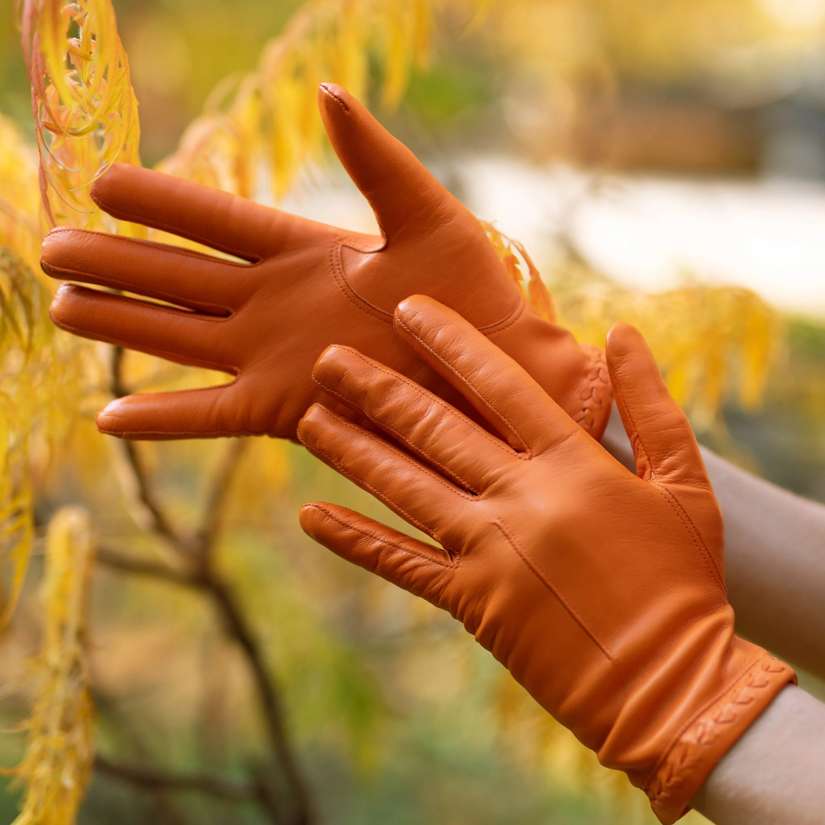 Ferrara Arancio Leather Gloves