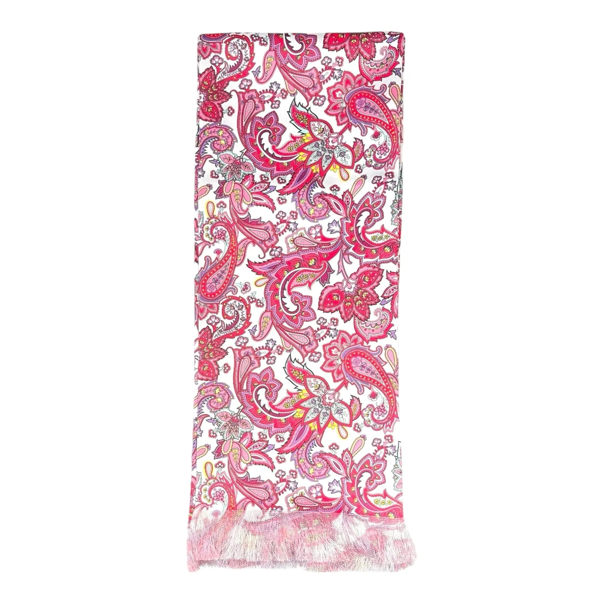 Fuchsia Paisley Printed Scarf With Pocket Square