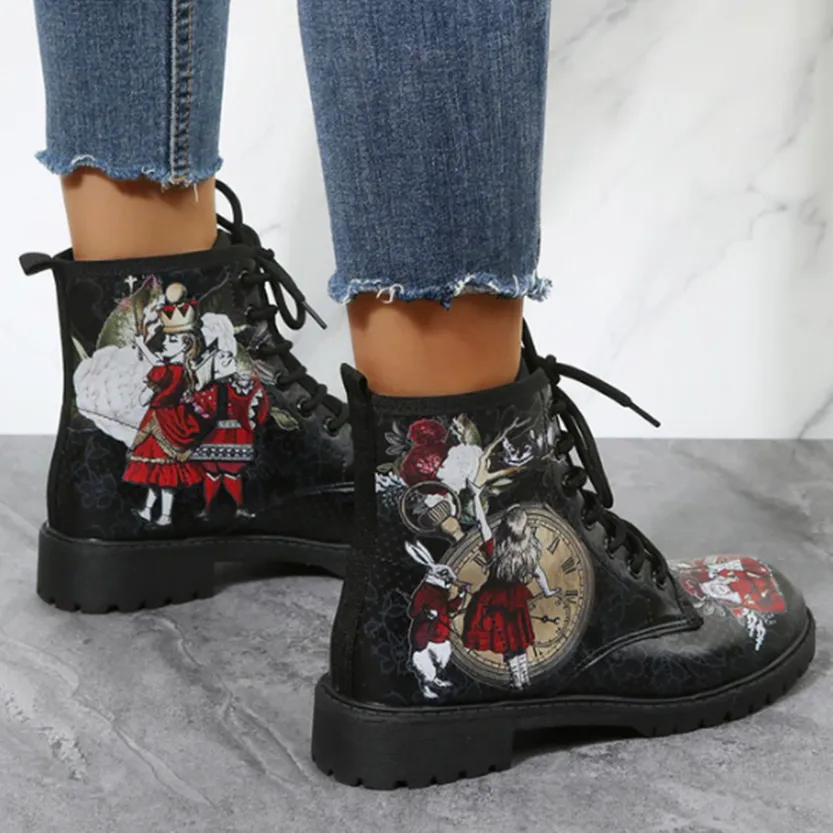 Funki Buys | Boots | Women's British Style Lace up Ankle Boots