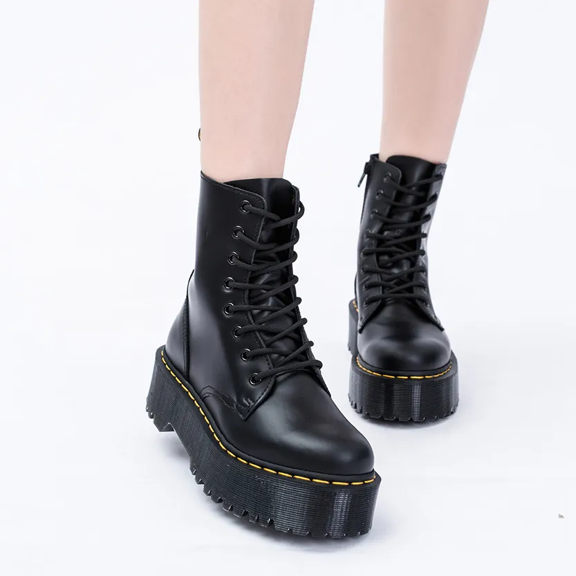 Funki Buys | Boots | Women's Men's Leather High-Top Zip Boots