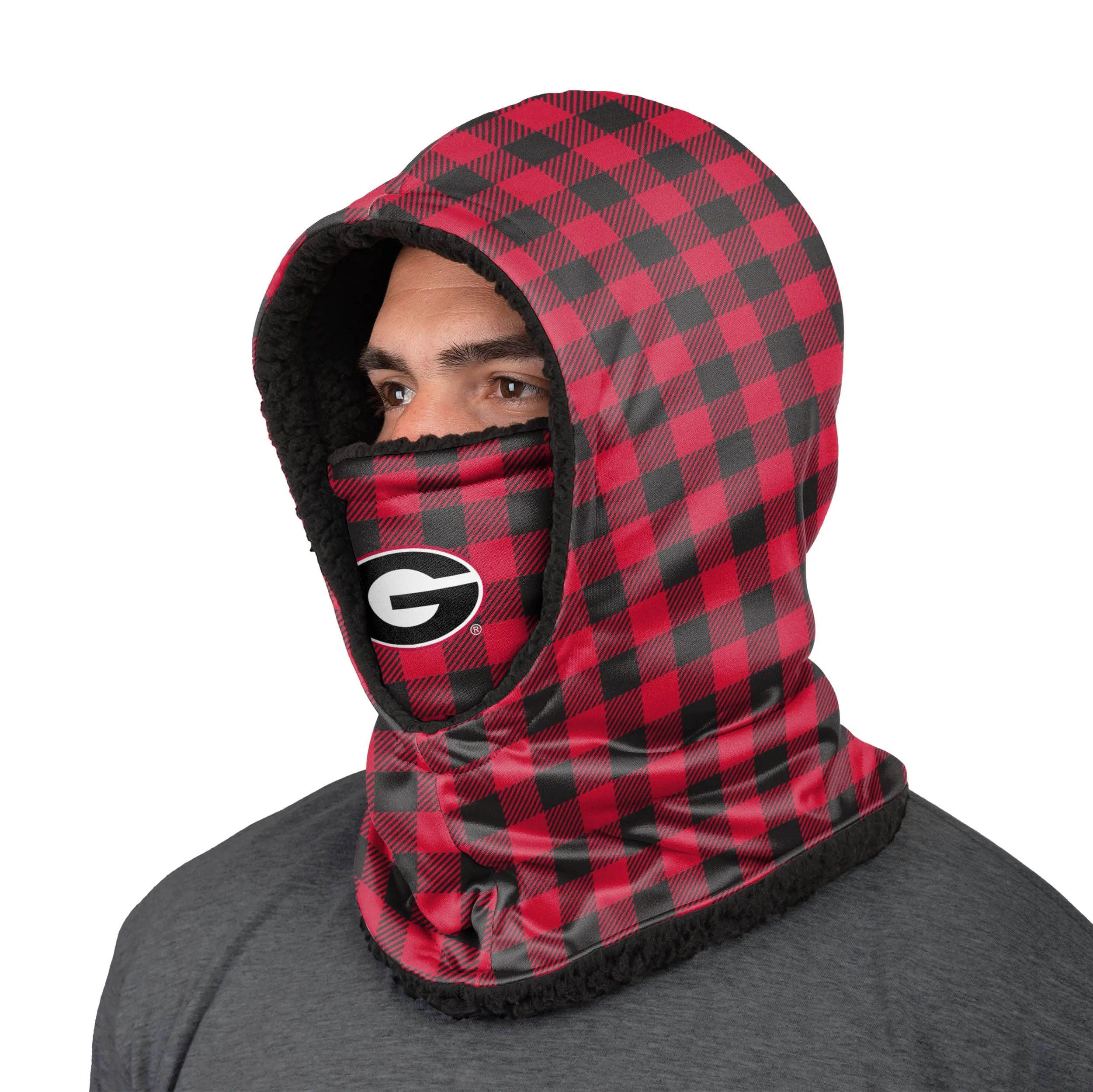 Georgia Bulldogs NCAA Plaid Hooded Gaiter