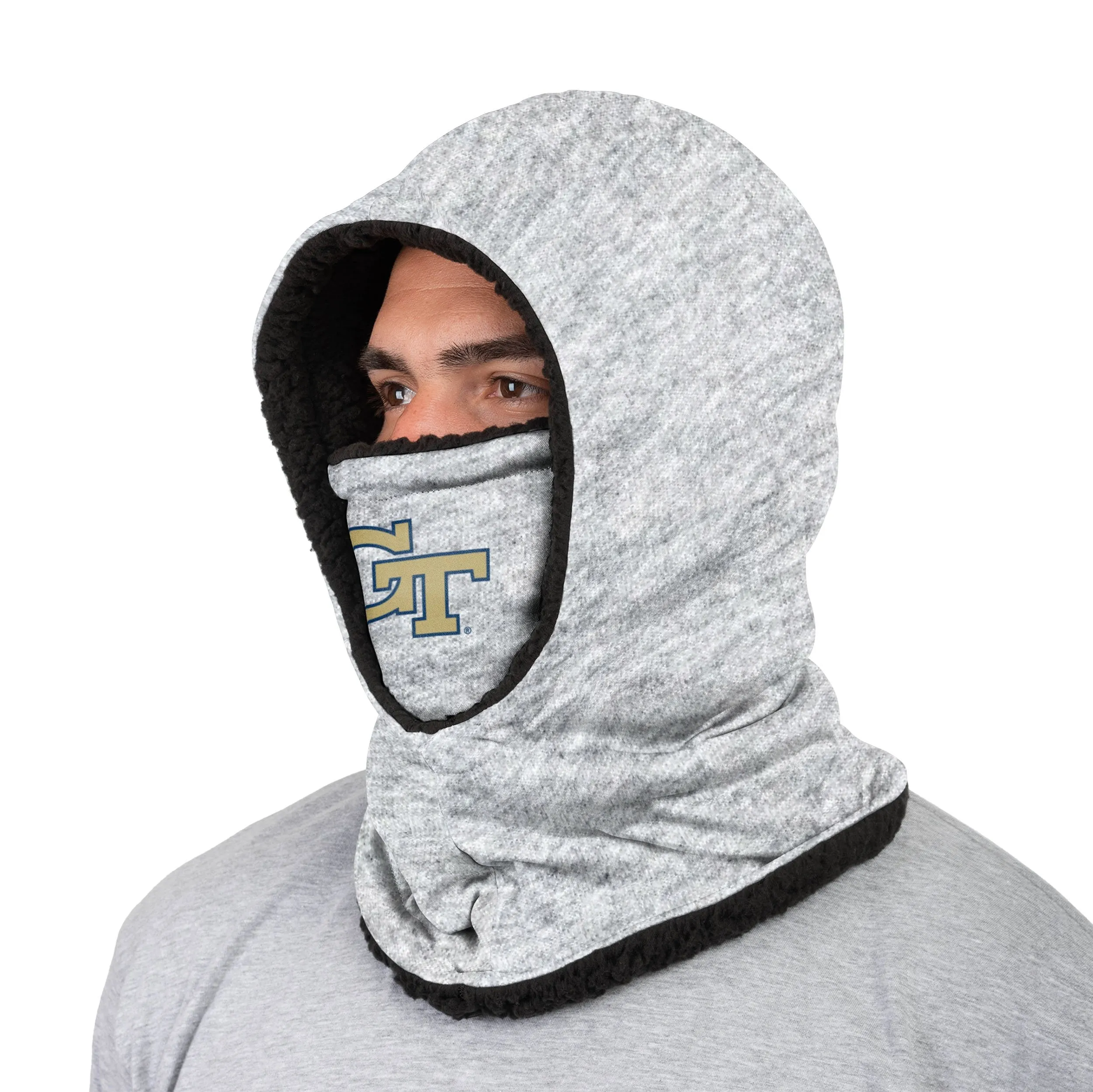 Georgia Tech Yellow Jackets NCAA Heather Grey Big Logo Hooded Gaiter