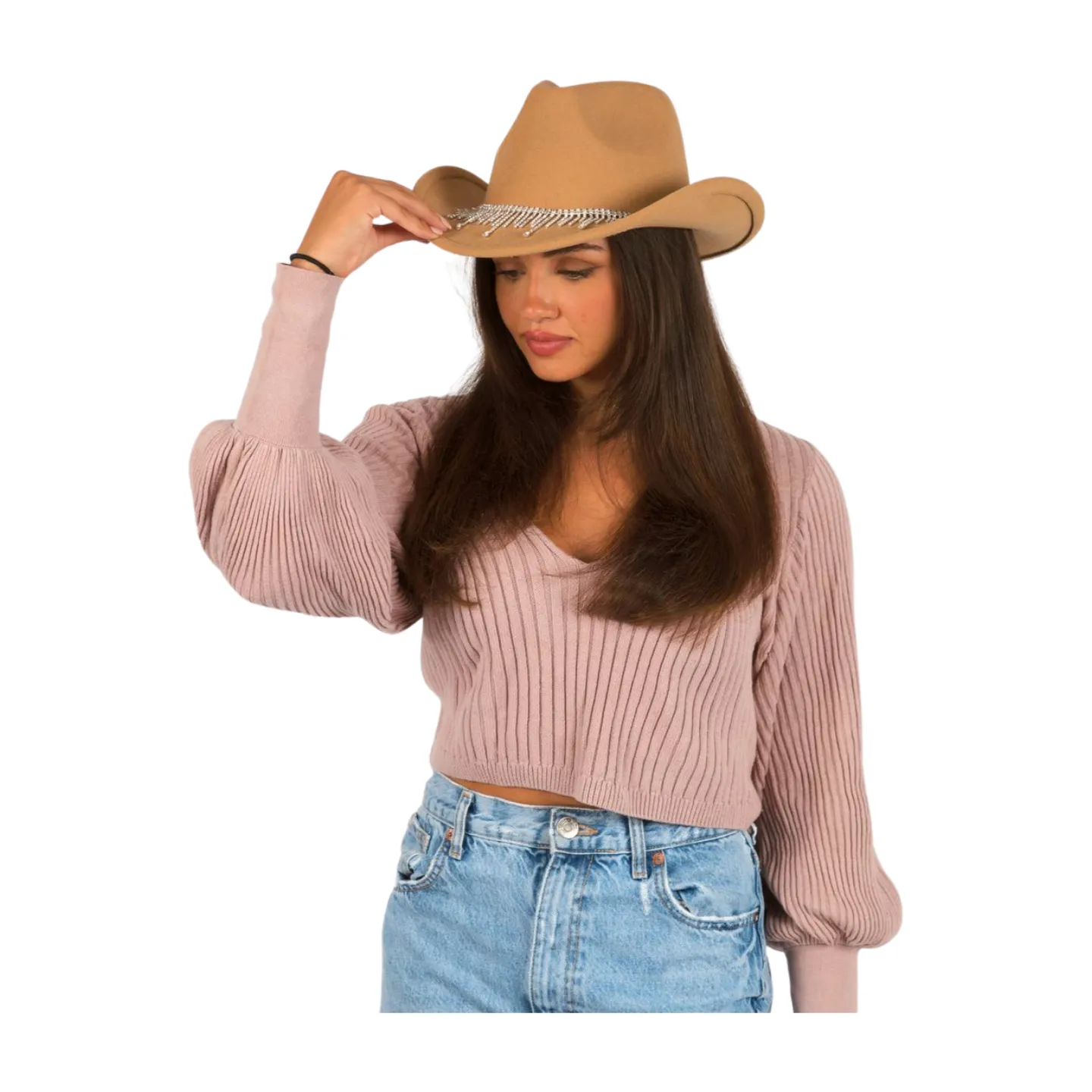 GWCB2273 - Bling Panama/Cowboy Felt Hat