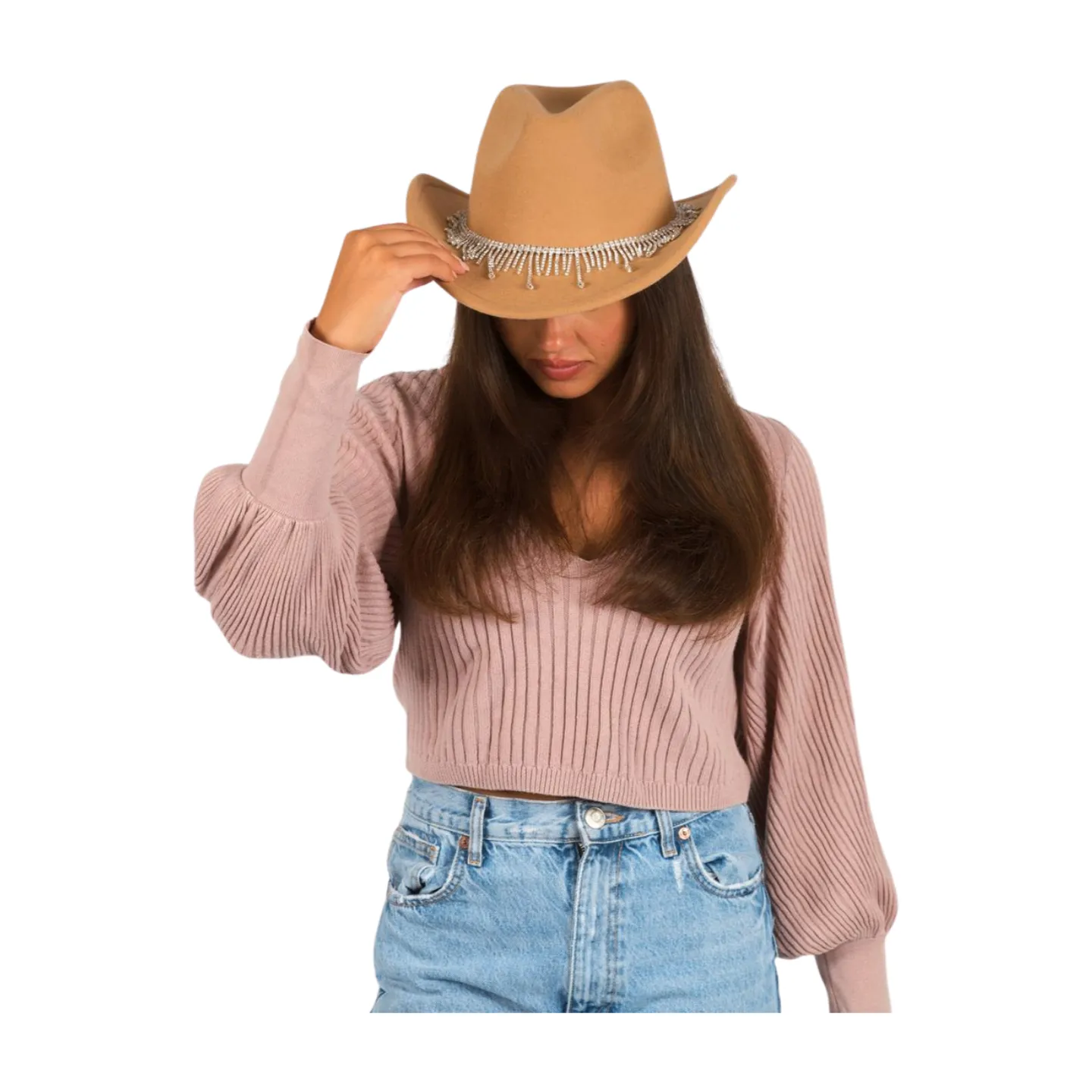 GWCB2273 - Bling Panama/Cowboy Felt Hat