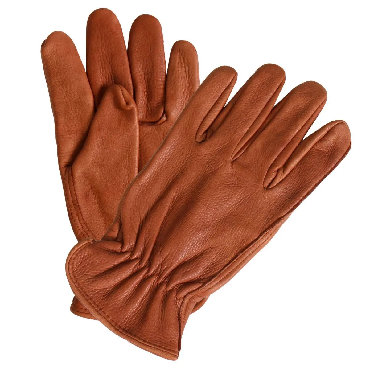 Hot Leathers GVD1013 Brown Deerskin Leather Driving Gloves