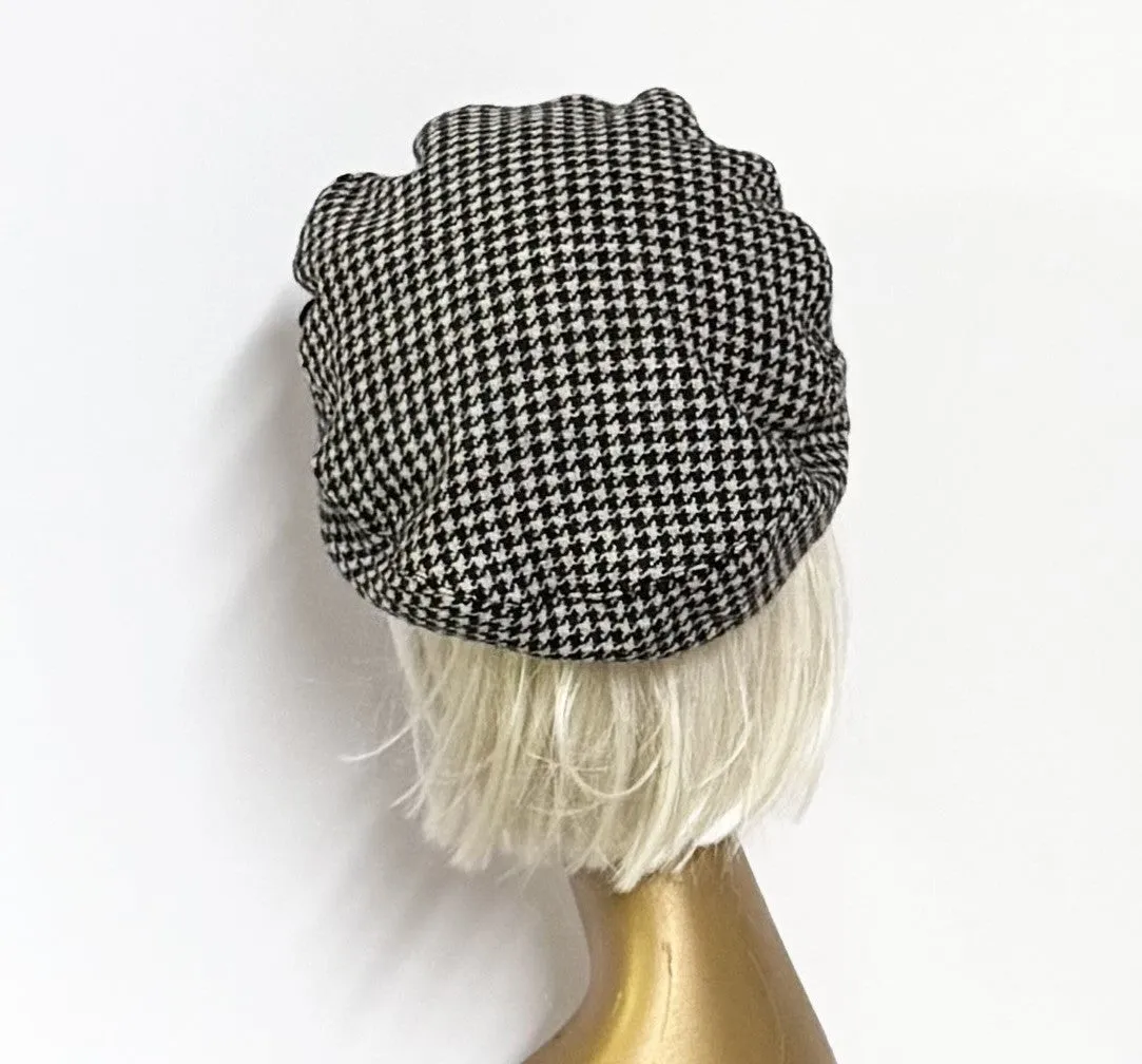 Houndstooth Beret Bow