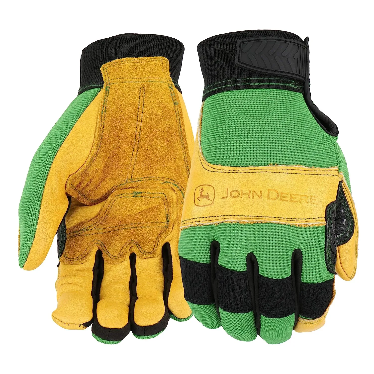 John Deere Grain Cowhide Leather Work Gloves