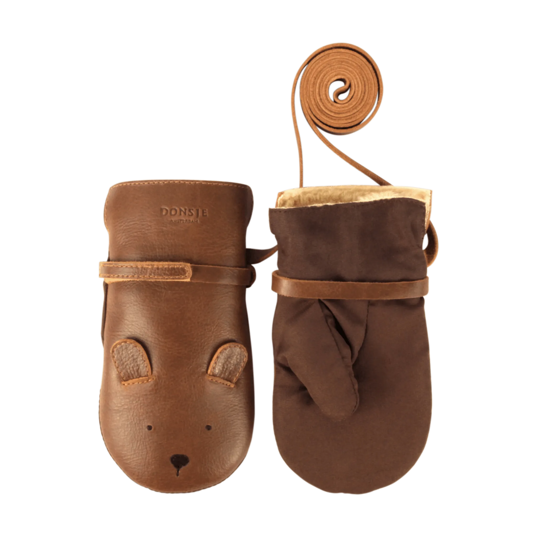 Kapi Classic Mittens Bear - Cognac Classic Leather