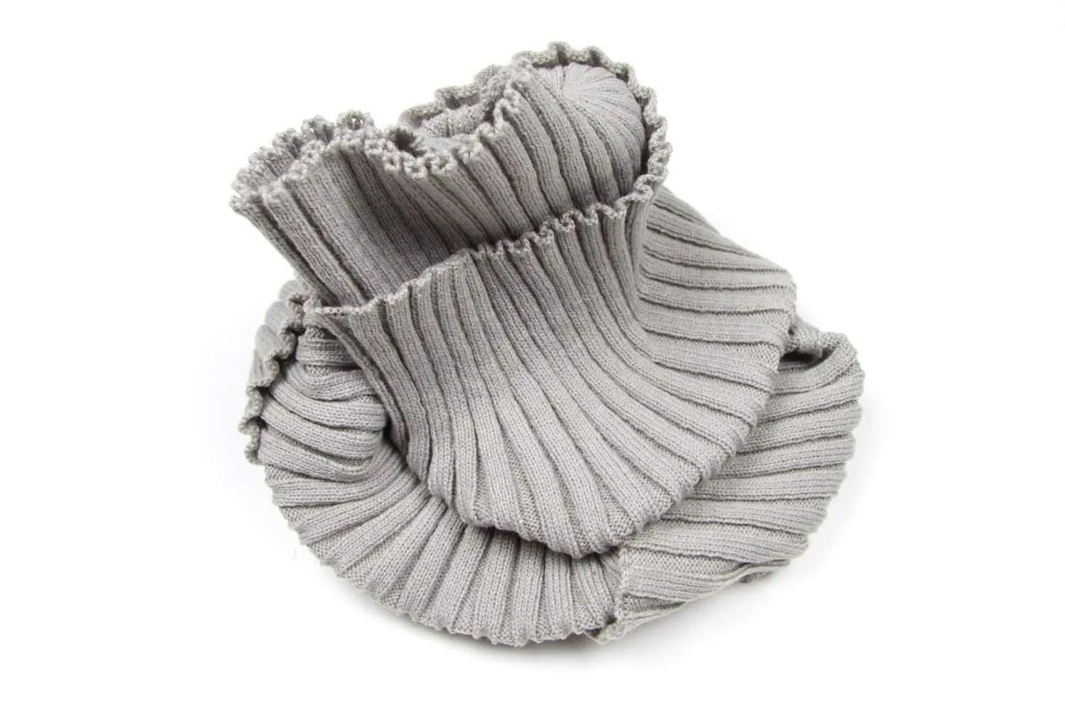 Knit Circle Scarf / Light Gray / Unisex