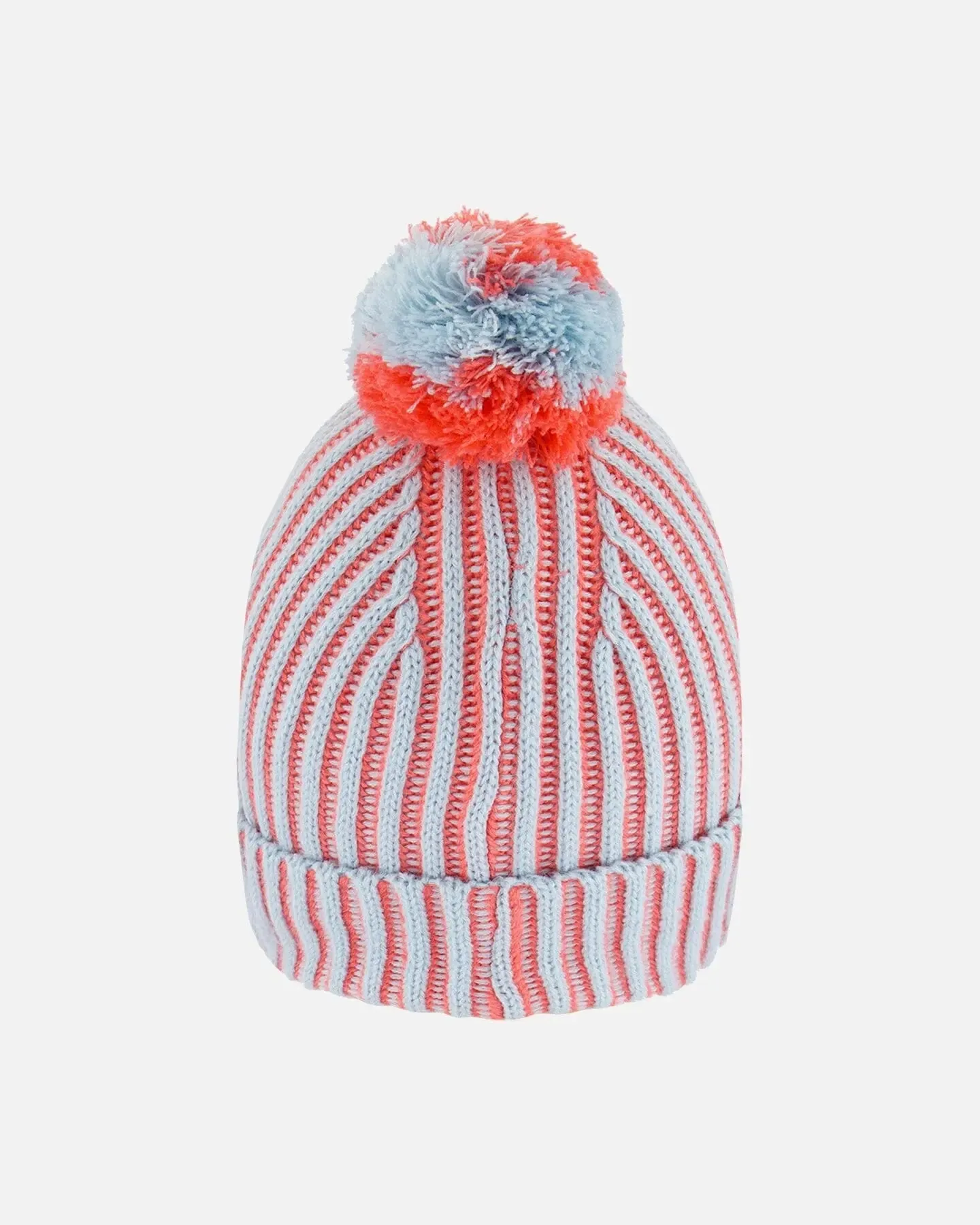 Knit Hat Air Blue And Coral