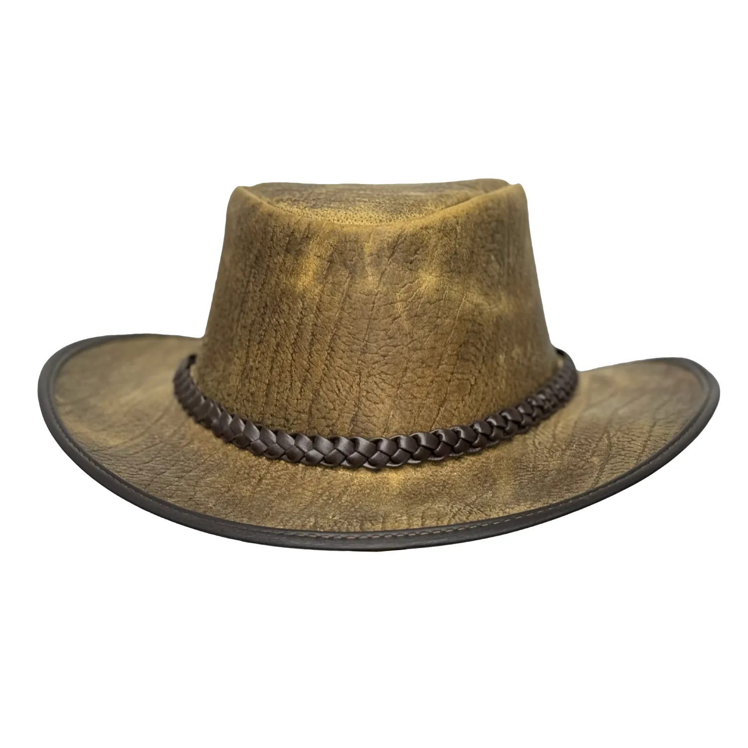 Lesa Collection Genuine Leather Western Hat for Men – Stylish Cowgirl Hat for Women with Braided Leather Band