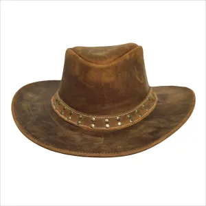 Lesa Collection Lone Rock Western Cowboy Hat for Men with Leather Band – Cowgirl Hat with Adjustable Shapeable Brim