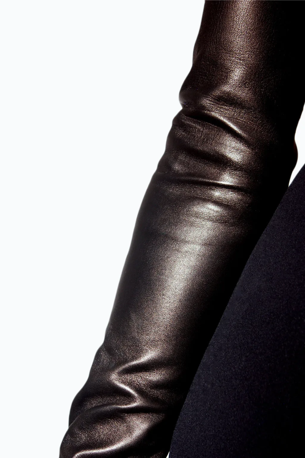 Long opera stretch leather gloves