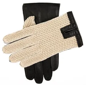 Men’s Crochet-Back Imitation Peccary Leather Driving Gloves