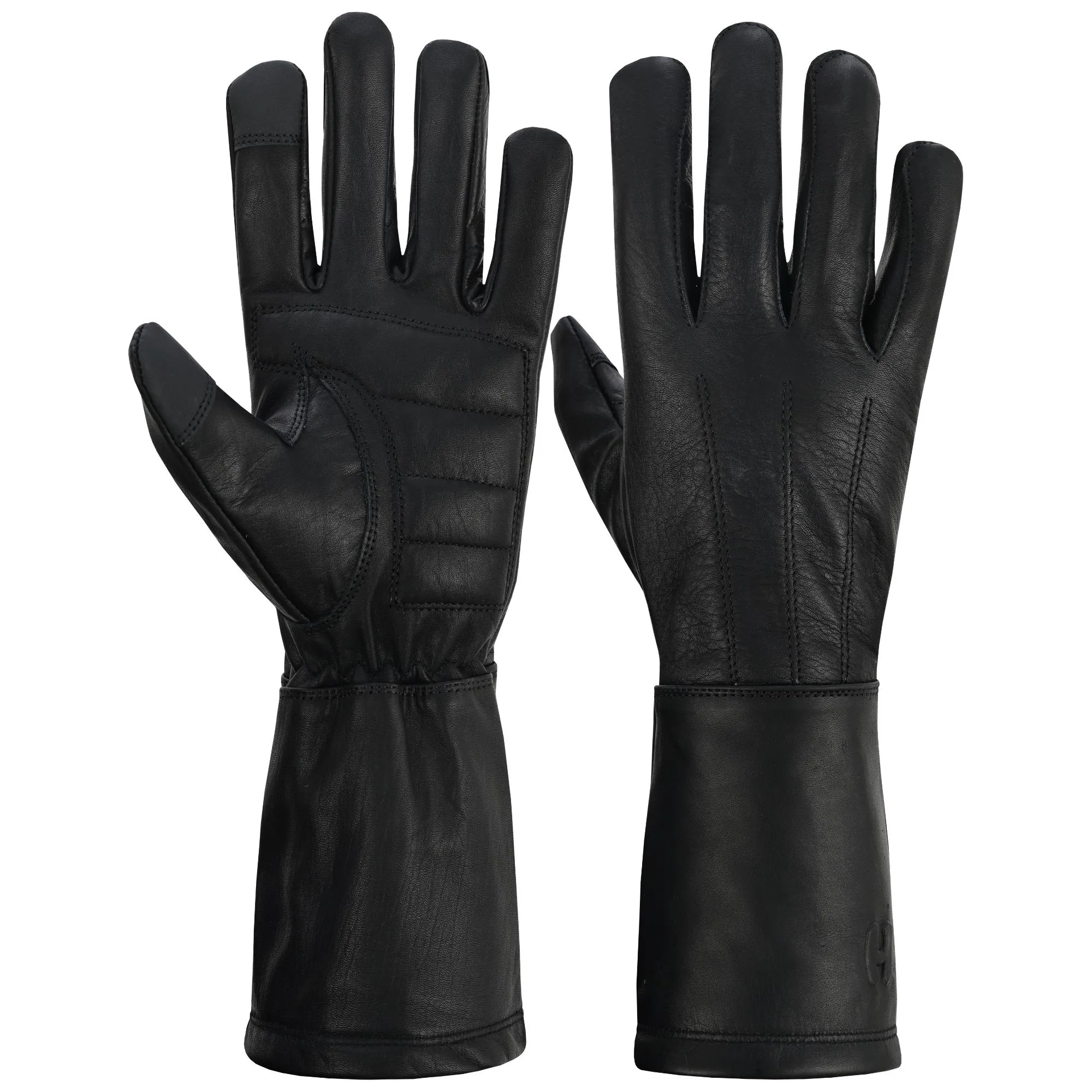 Men's Unlined Technaline Leather, Classic Gauntlet Gloves, Water Resistant