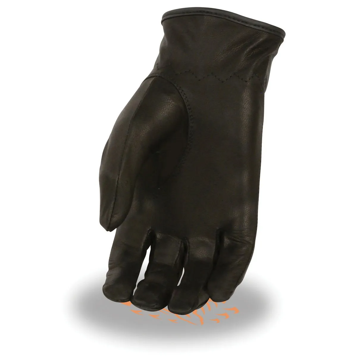 Milwaukee Leather SH721 Women's Black Perforated Leather Full Finger Motorcycle Hand Gloves W/ Breathable ‘Open Knuckle’