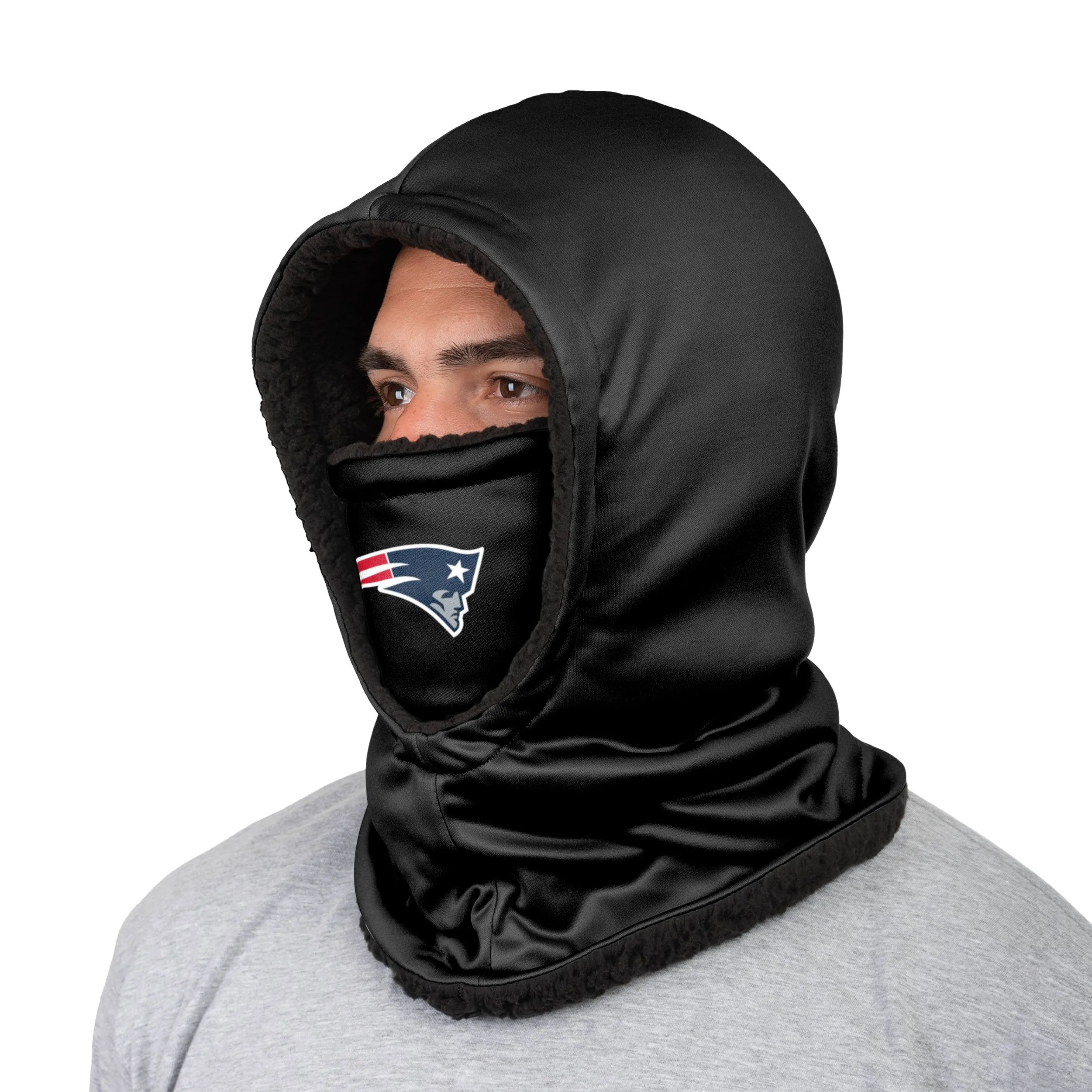 New England Patriots NFL Black Hooded Gaiter