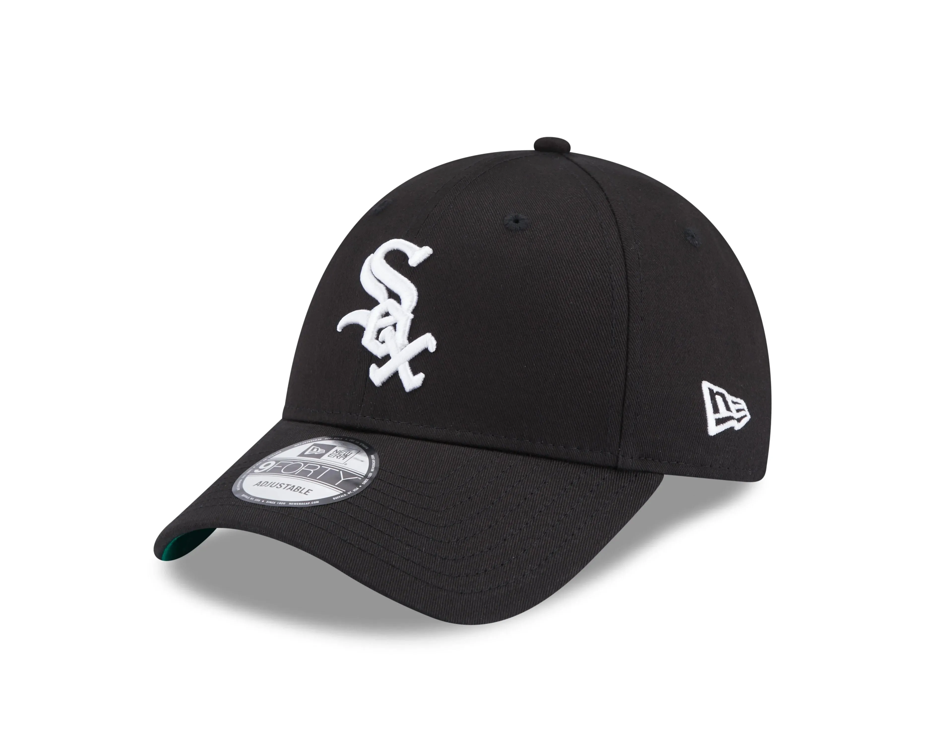 NEW ERA 9FORTY CHICAGO WHITE SOX TEAM SIDE PATCH BLACK / KELLY GREEN CAP