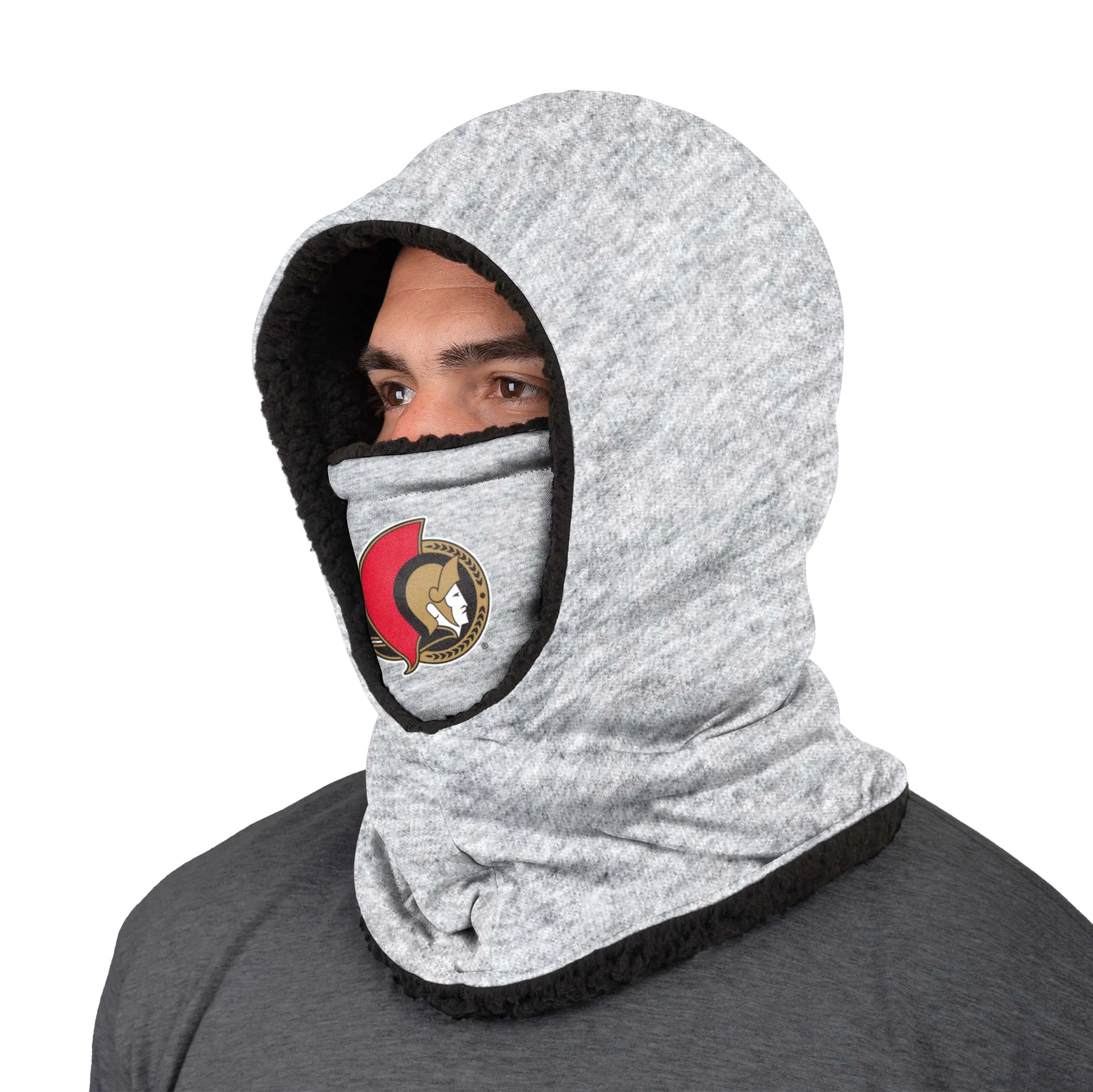 Ottawa Senators NHL Heather Grey Big Logo Hooded Gaiter