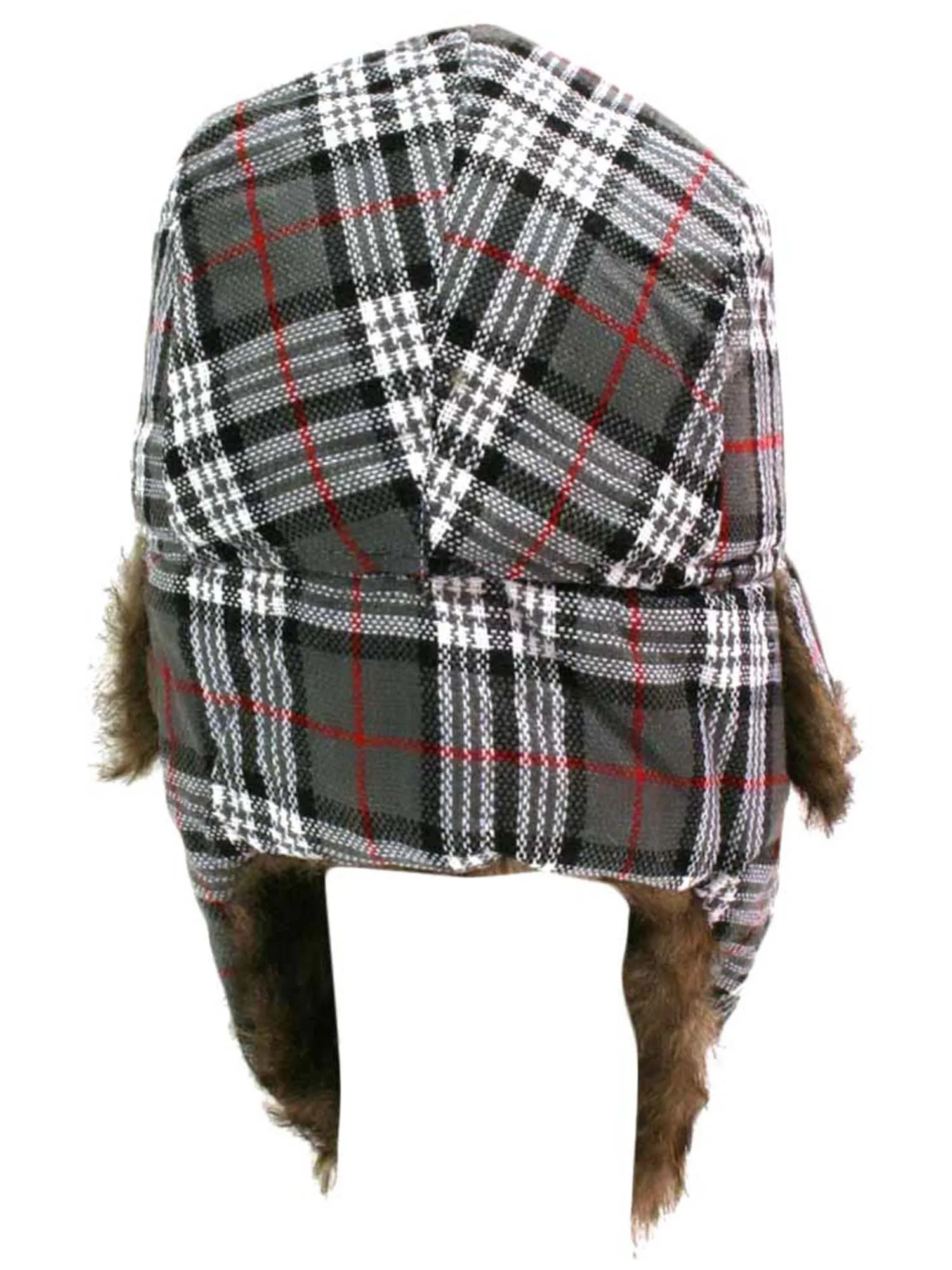 Plaid Faux Fur Lined Trapper Aviator Hat