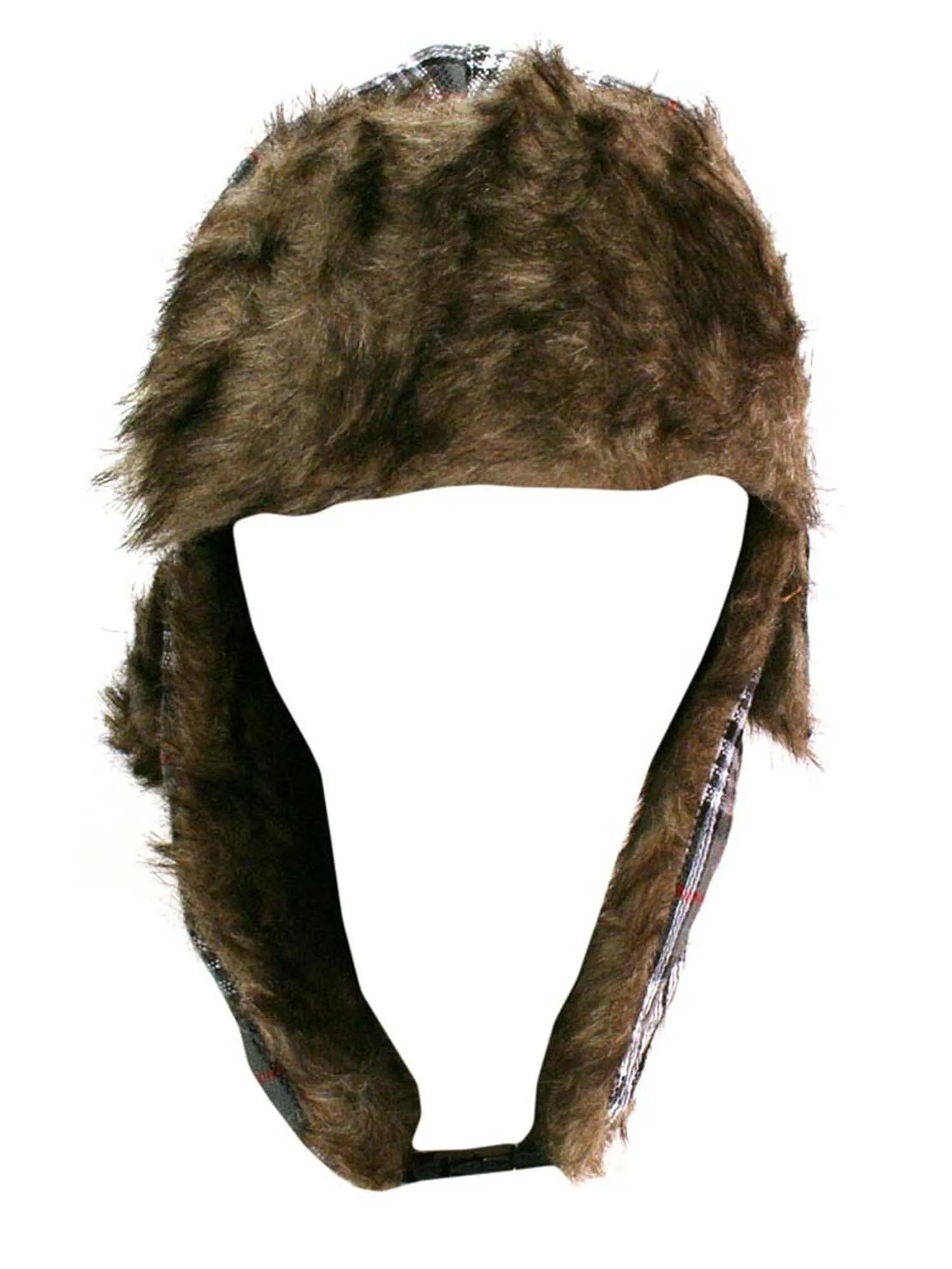 Plaid Faux Fur Lined Trapper Aviator Hat