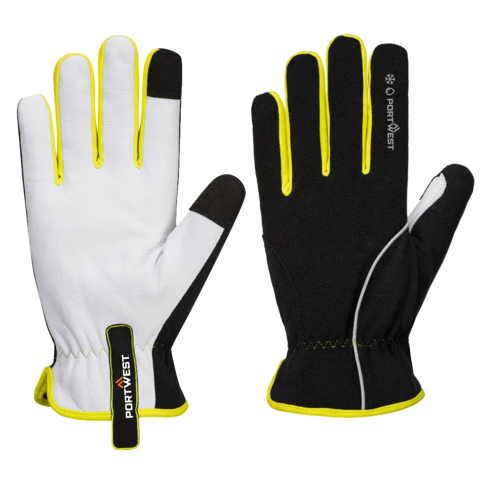 PORTWEST PW3 Thermal Winter Gloves - Leather - Abrasion Level 2 - A776