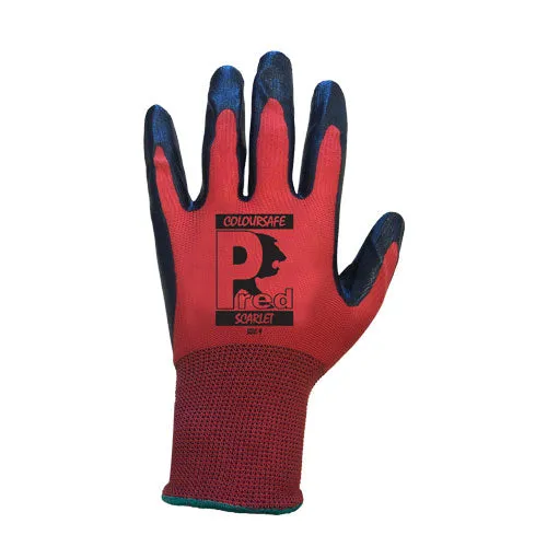 Predator Scarlet Nitrile Dipped Gloves