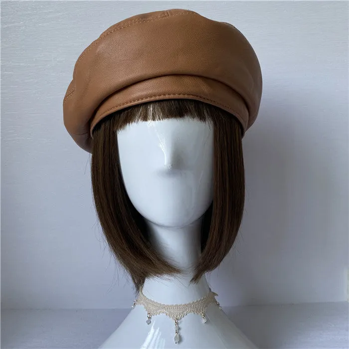 Premium Lambskin Leather Beret - Soft French-Style Hat for Women