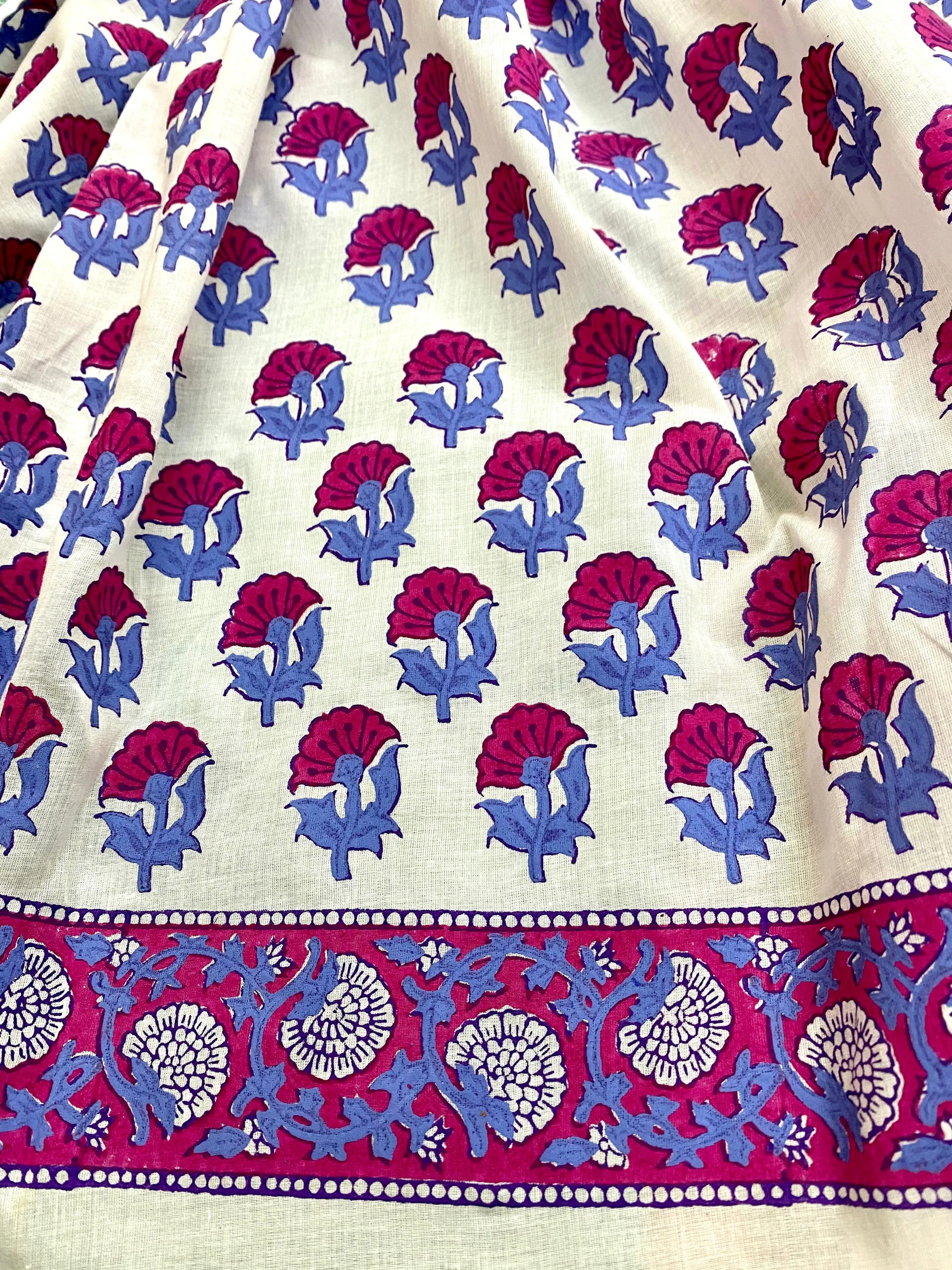 Purple Passion Kalamkari Block Printed Muslin Scarf