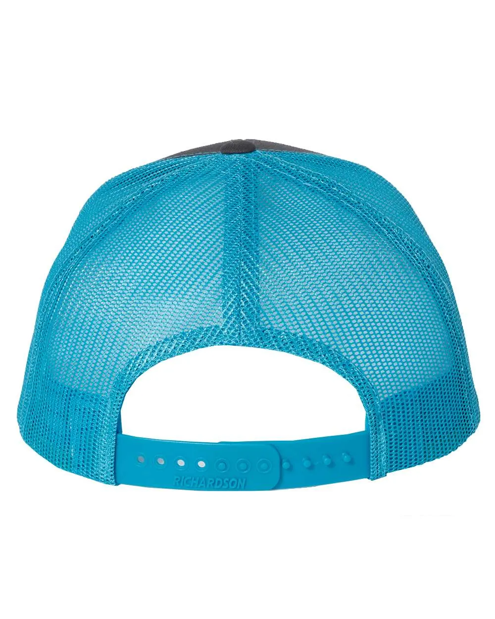 Richardson 112 Trucker Hat - Charcoal / Neon Blue