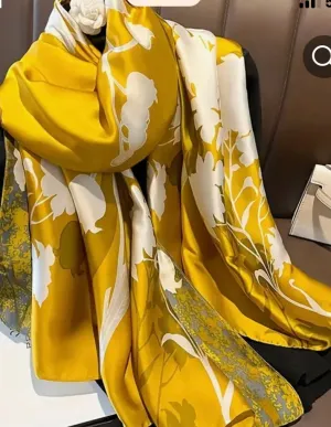 Silk like printed scarf